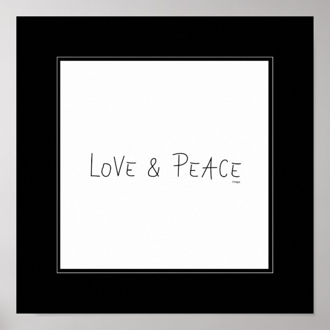 Poster Amor e Paz - Decoração do Muro (Frente)