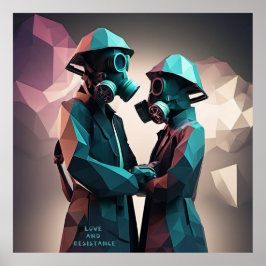 Poster AMOR E RESISTÊNCIA Isométrica Poli Baixa