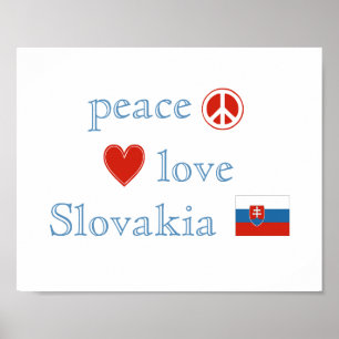 Póster Amor e Slovakia da paz