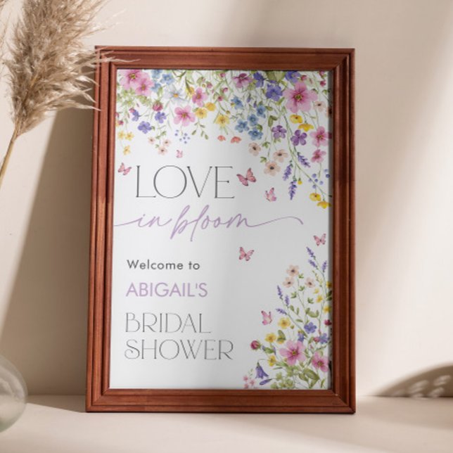 Poster Amor em Bloom Butterfly Bridal Welcome 24x36 (Love in Bloom Butterfly Bridal Welcome 24x36 Poster)