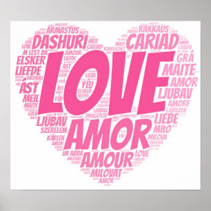 Poster Amor em diferentes línguas do mundo