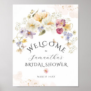 Poster Amor em flor Chuva de flores Rústico Chá de Noiva