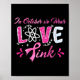 Poster Amor Em Outubro Vestimos Matemáticos Cor-De-Rosa
