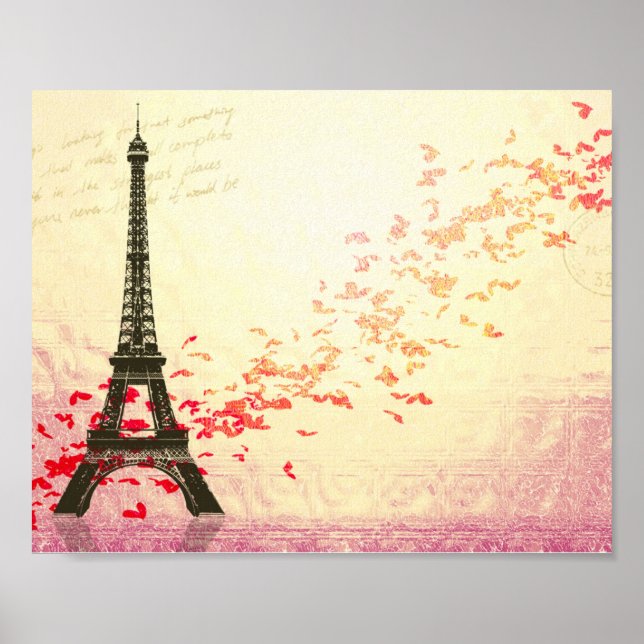 Poster Amor em Paris na primavera (Frente)