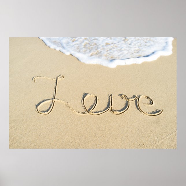Póster Amor entalado na areia da praia (Frente)