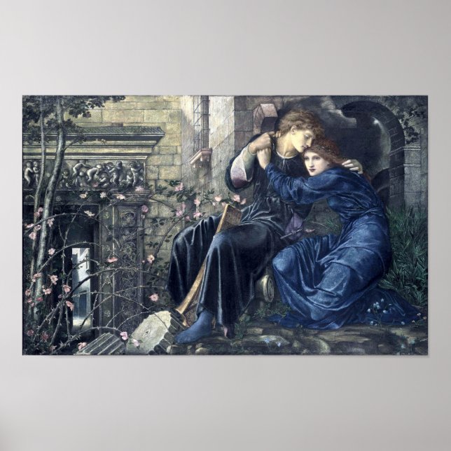 Póster Amor entre as ruínas por Burn-Jones (1873) (Frente)