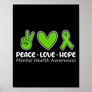Poster Amor Esperança Saúde Mental Consciência Verde Fris