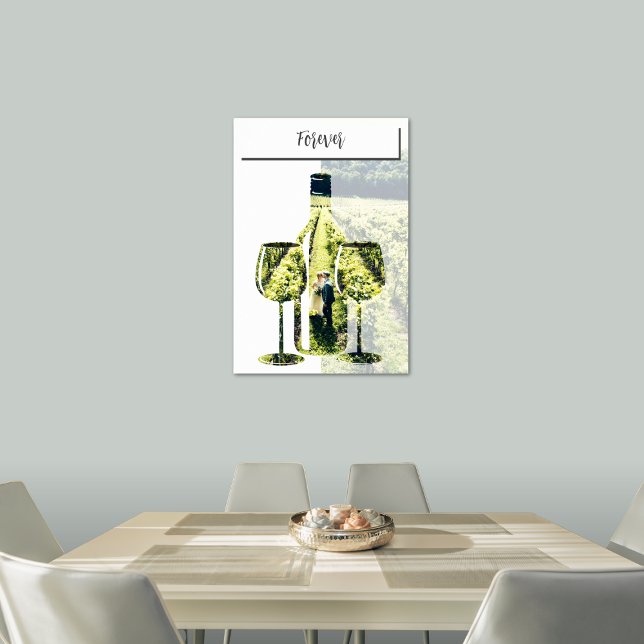 Poster Amor Eterno na Vinha, Foto Personalizada com Esten (Forever Love in the Vineyard, Stencil Custom Photo Poster)