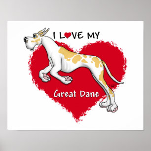 Póster Amor Fawnequin great dane