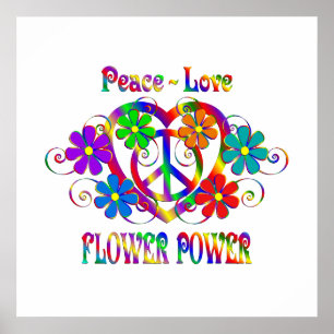 Poster Amor flower power da paz