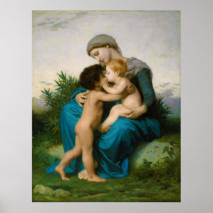 Poster Amor fraternal por William Adolphe Bouguereau