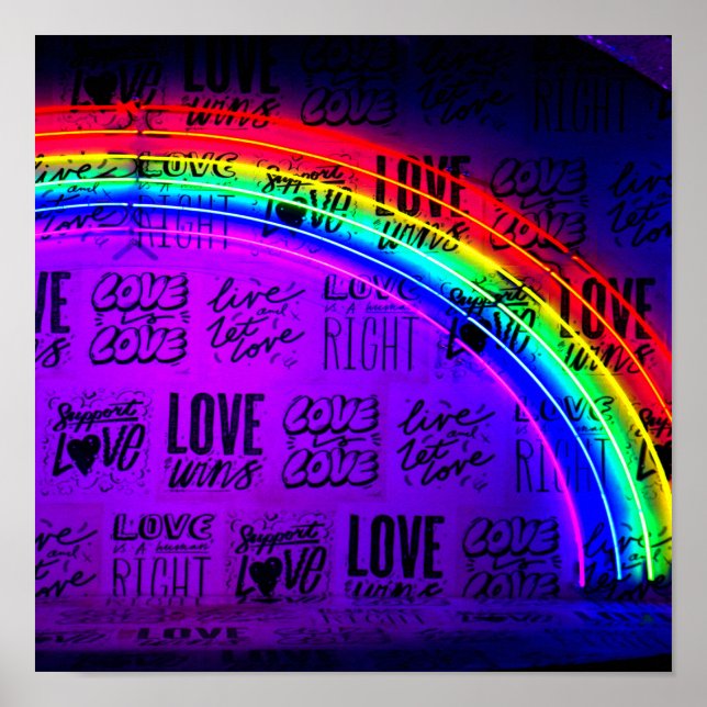 Poster Amor ganha Orgulho gay LBGQT Rainbow (Frente)