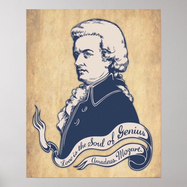 Poster Amor = Gênio - Mozart (Frente)