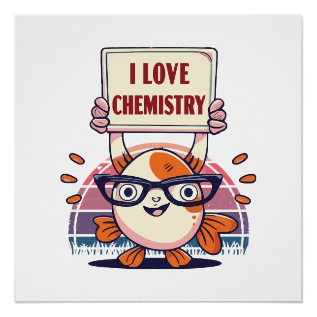 Póster Amor Guppies e Química (Frente)