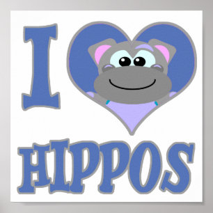 Poster amor hipopótamo