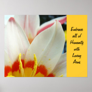 Poster Amor inspirado da humanidade do abraço da arte do