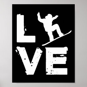 Poster Amor Jovens Jovens Estilo Livre Snowboard Crianças