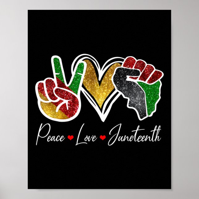 Poster Amor Juneteenth Orgulho Negro Liberdade 4 De Julho (Frente)