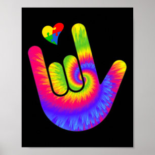 Poster Amor Linguagem de Sinais Autismo Sensibilização Co