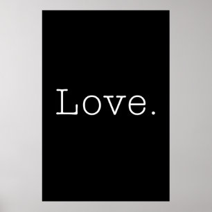 Póster Amor. Modelo preto e branco das citações do amor