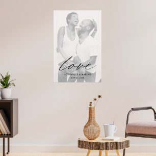 Poster Amor Moderno Chic Caligrafia Simples Fotografia Ca