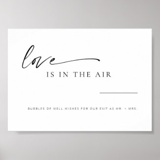 Poster Amor moderno minimalista no casamento aéreo P
