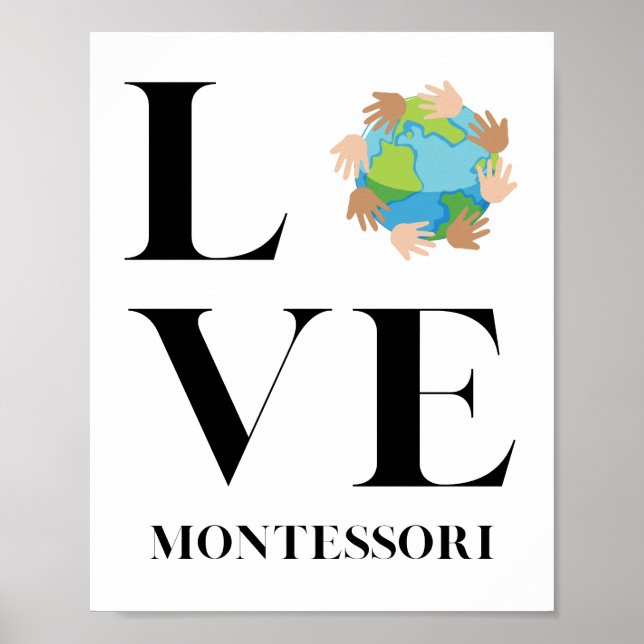 Poster Amor | Montessori | Mãos Ao Redor Do Mundo (Frente)