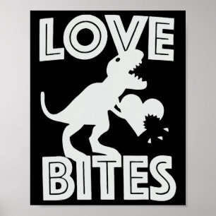Poster Amor Morder Dinossauro Dia dos Namorados 