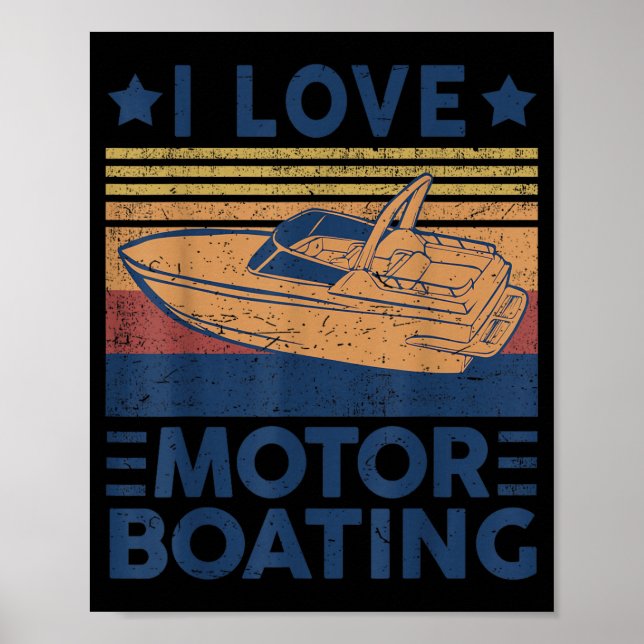 Poster Amor Motor-Boating Motorboating Divertido Capitão  (Frente)