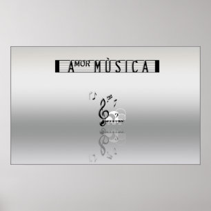 Póster Amor Musica