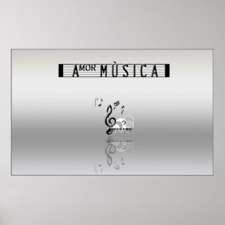 Póster Amor Musica