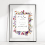 Poster Amor No Jardim Floral De Blogue<br><div class="desc">Chá de panela de boas-vindas do quadro de flores de jardim coloridas e elegantes.</div>