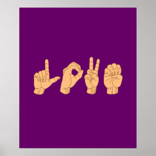 Póster AMOR no linguagem gestual americano