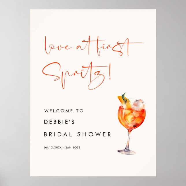 Poster Amor no Primeiro Chá de panela Spritz Boas-vindas (Frente)