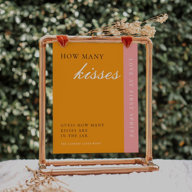 Poster Amor no Primeiro Spritz Quantos Kisses Sinal de Br (Criador carregado)