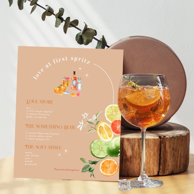 Poster Amor No Primeiro Spritz | Signature Drink (Criador carregado)