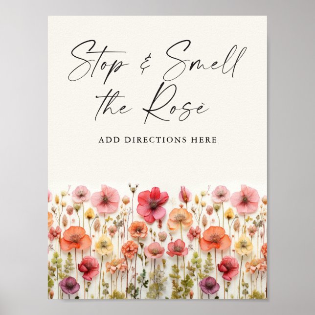 Poster Amor no Sinal de Bar de Rosa de Blogue (Frente)