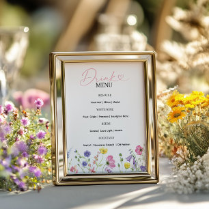 Poster Amor no Sinal de Menu Bloom Drink   Wildflower The