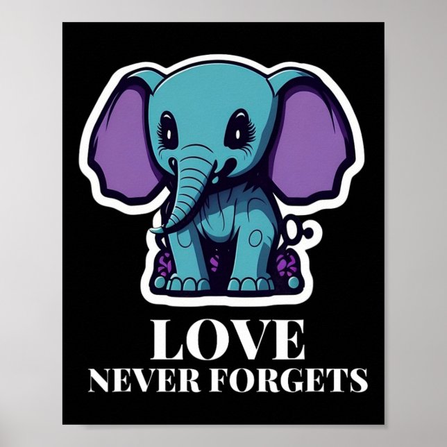 Poster Amor Nunca Esquece Elefante Para Meninas Alzheimer (Frente)