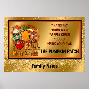 Poster Amor outono Personalizar Texto e Cor