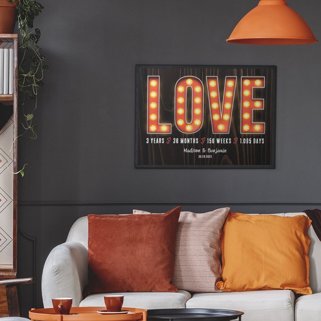 Poster Amor Personalizado do Terceiro Aniversário do Marc (Criador carregado)