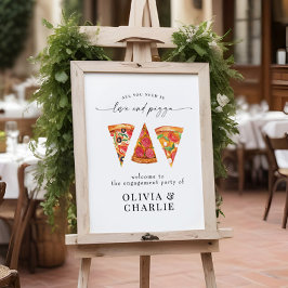 Poster Amor & Pizza Bem-vindo Casamento