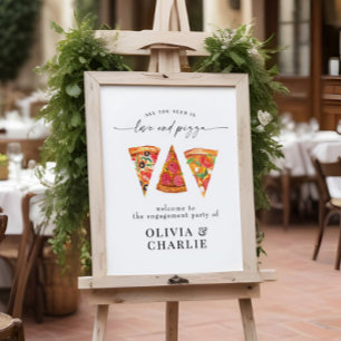 Poster Amor & Pizza Bem-vindo Casamento