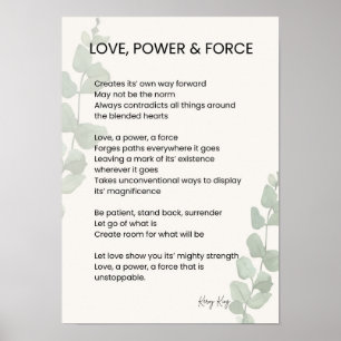 Poster Amor, Poder, Força Poesia