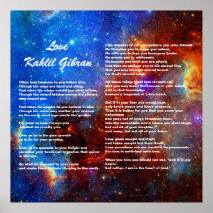 Póster Amor por Kahlil Gibran