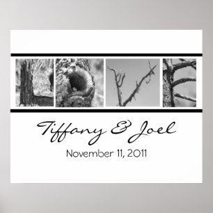 Póster Amor:Poster de Casamento Natureza com nomes e data