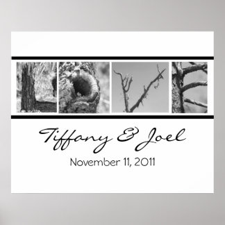 Póster Amor:Poster de Casamento Natureza com nomes e data