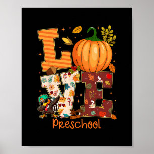 Poster Amor Professora Pré-escolar Peru Dia de Ação de Gr