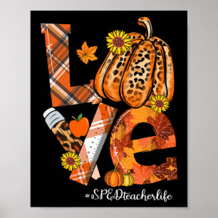 Poster AMOR Pumpkin Leopard SPED Professores Obrigados de