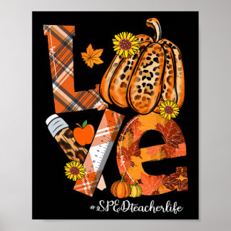 Poster AMOR Pumpkin Leopard SPED Professores Obrigados de